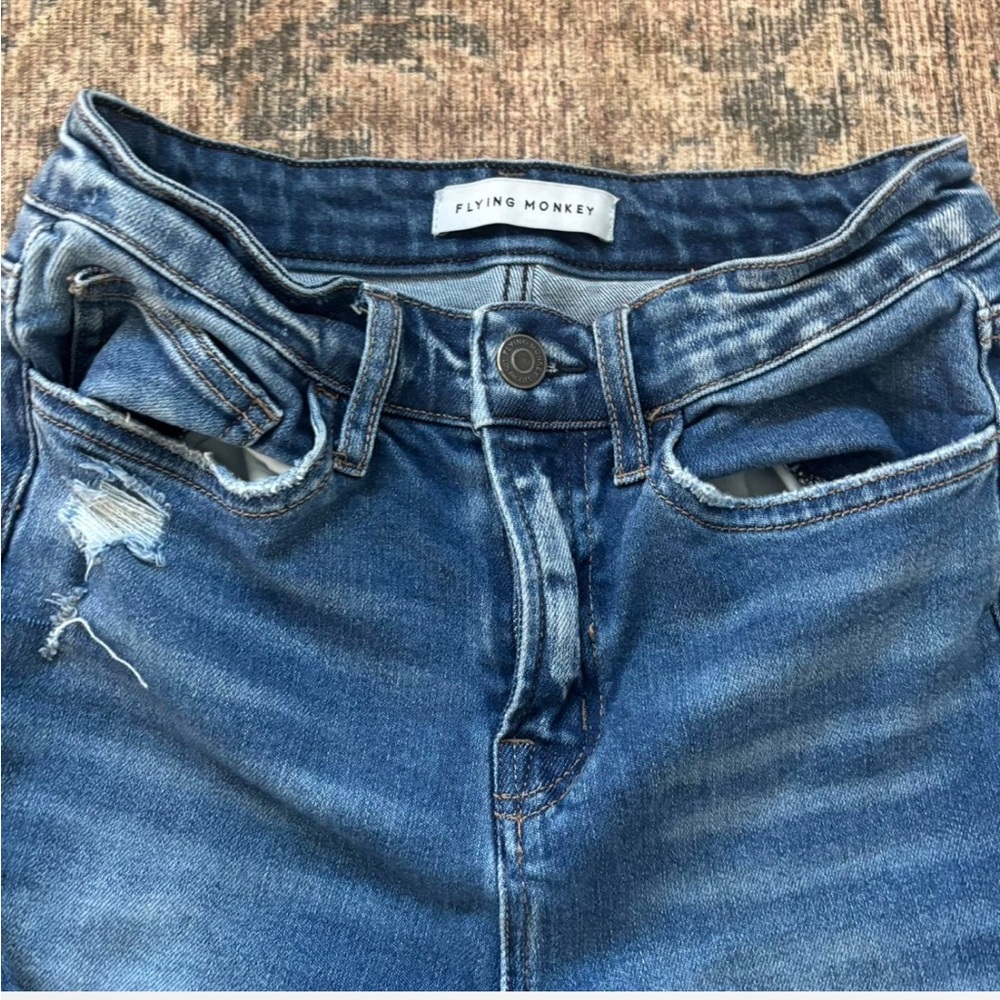 Flying Monkey Distressed Denim Jeans